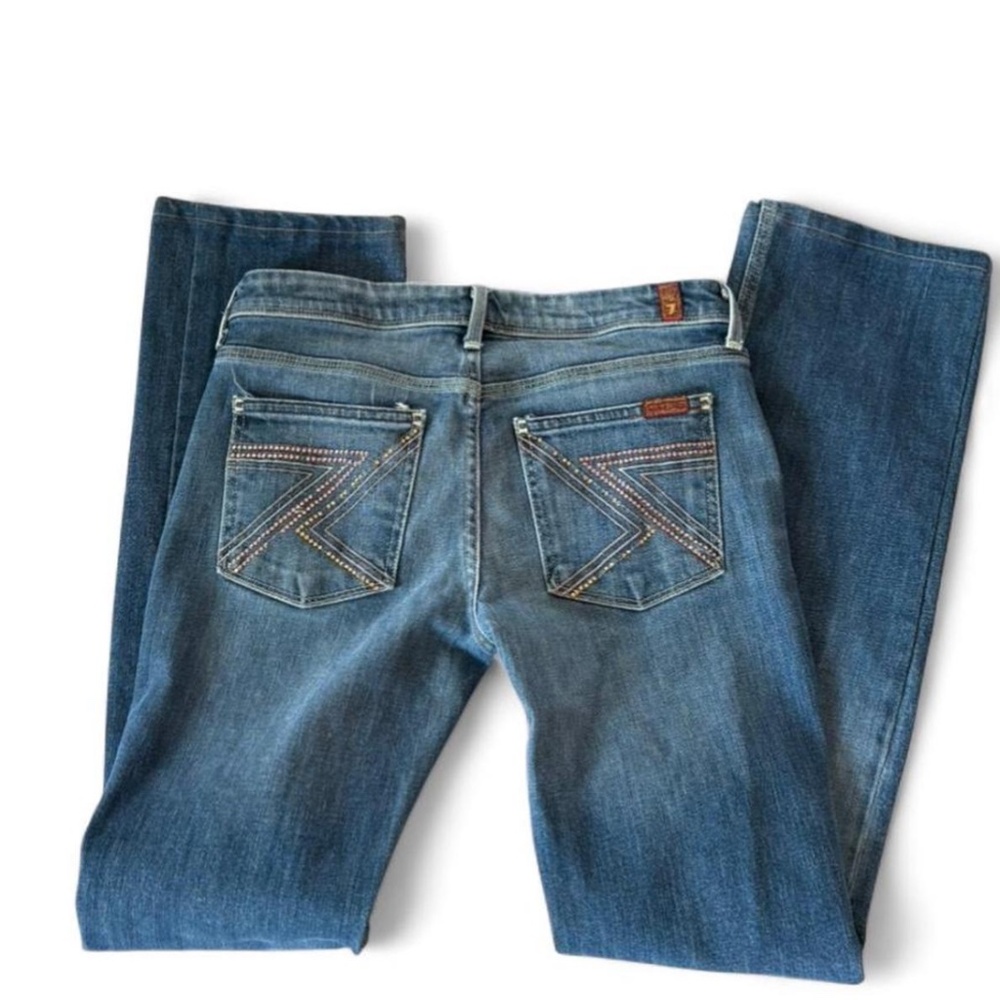 7 For All Mankind Flynt Crystal Embellished‎ Y2K Pink & Brown Crystals